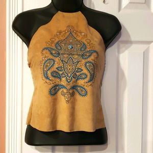 Halter Faux suede top